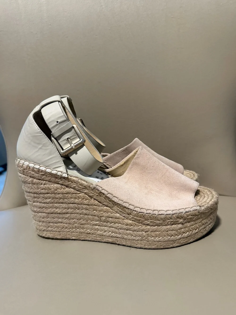 NWT! MARC FISHER Suede Adalyn Espadrille Wedge Sandal. Size 11.